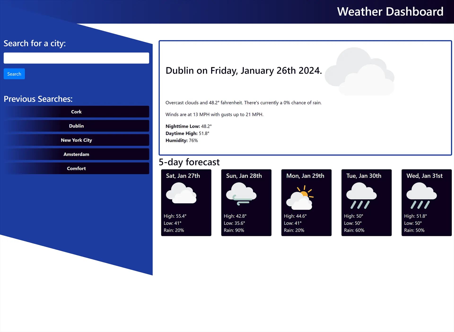 Weather Dashboard hero image